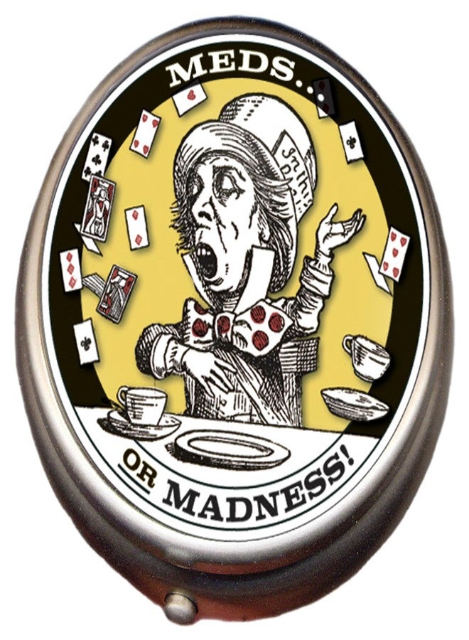 The Unemployed Philosophers Guild Mad Hatter Pill Box - Compact 1 or 2 Compartment Medicine Case - Image 1